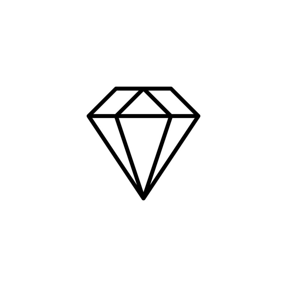 diamante icono con contorno estilo vector