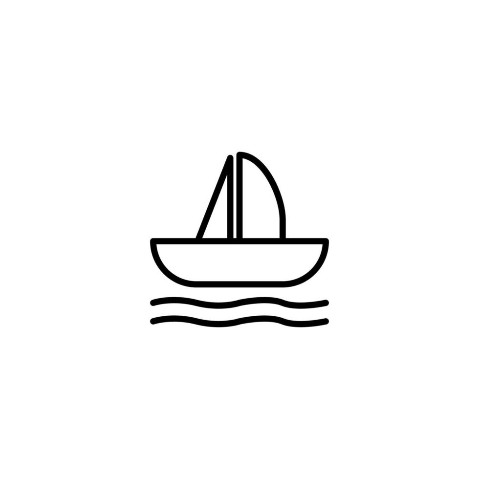 Boat icon with outline style vector