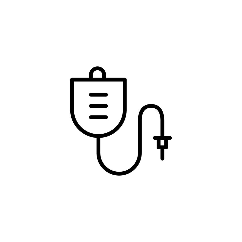 Patient infusion icon with outline style vector