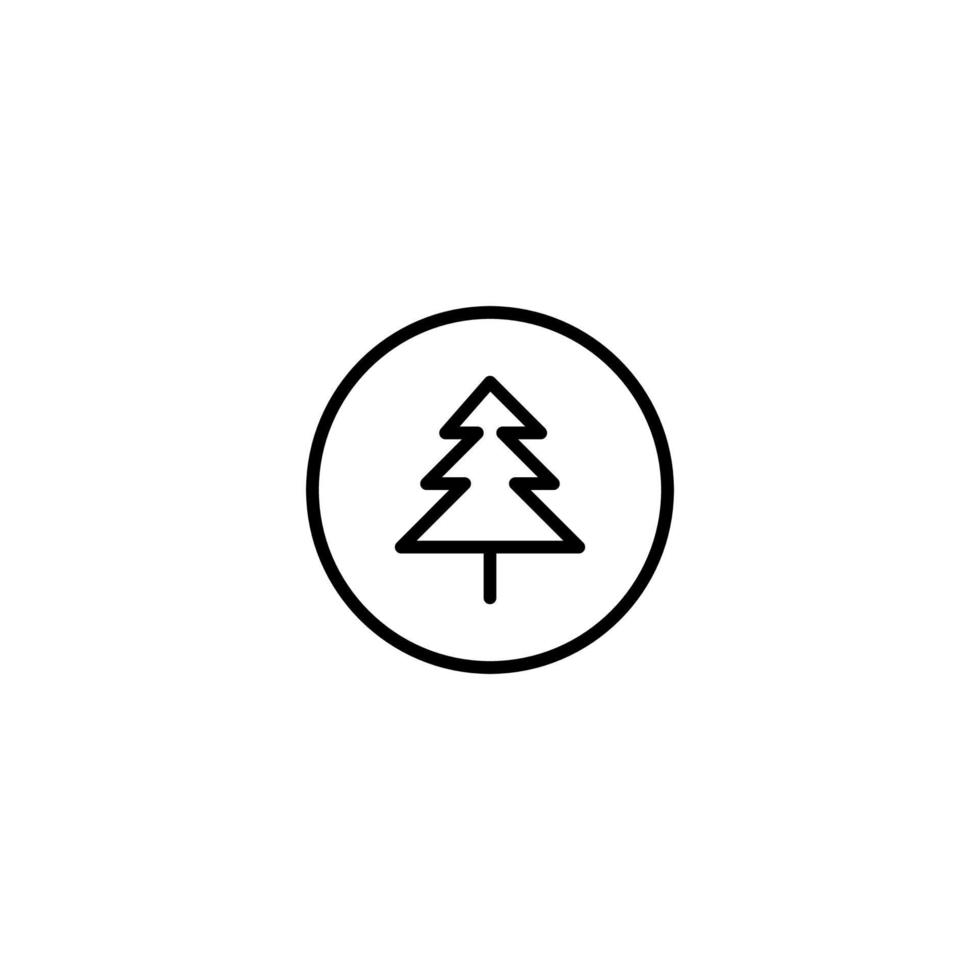árbol icono con contorno estilo vector