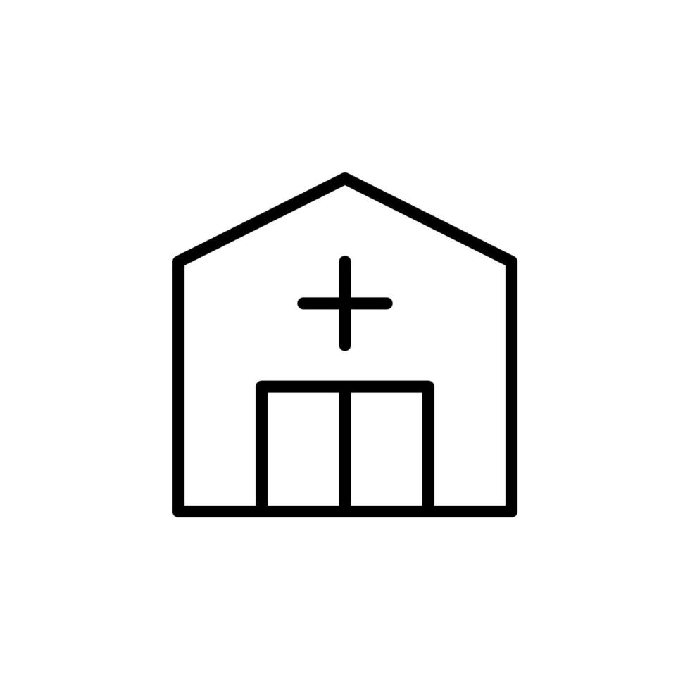 Hospital icon with outline style vector