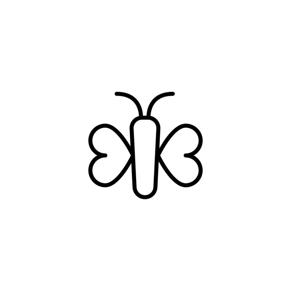 mariposa icono con contorno estilo vector
