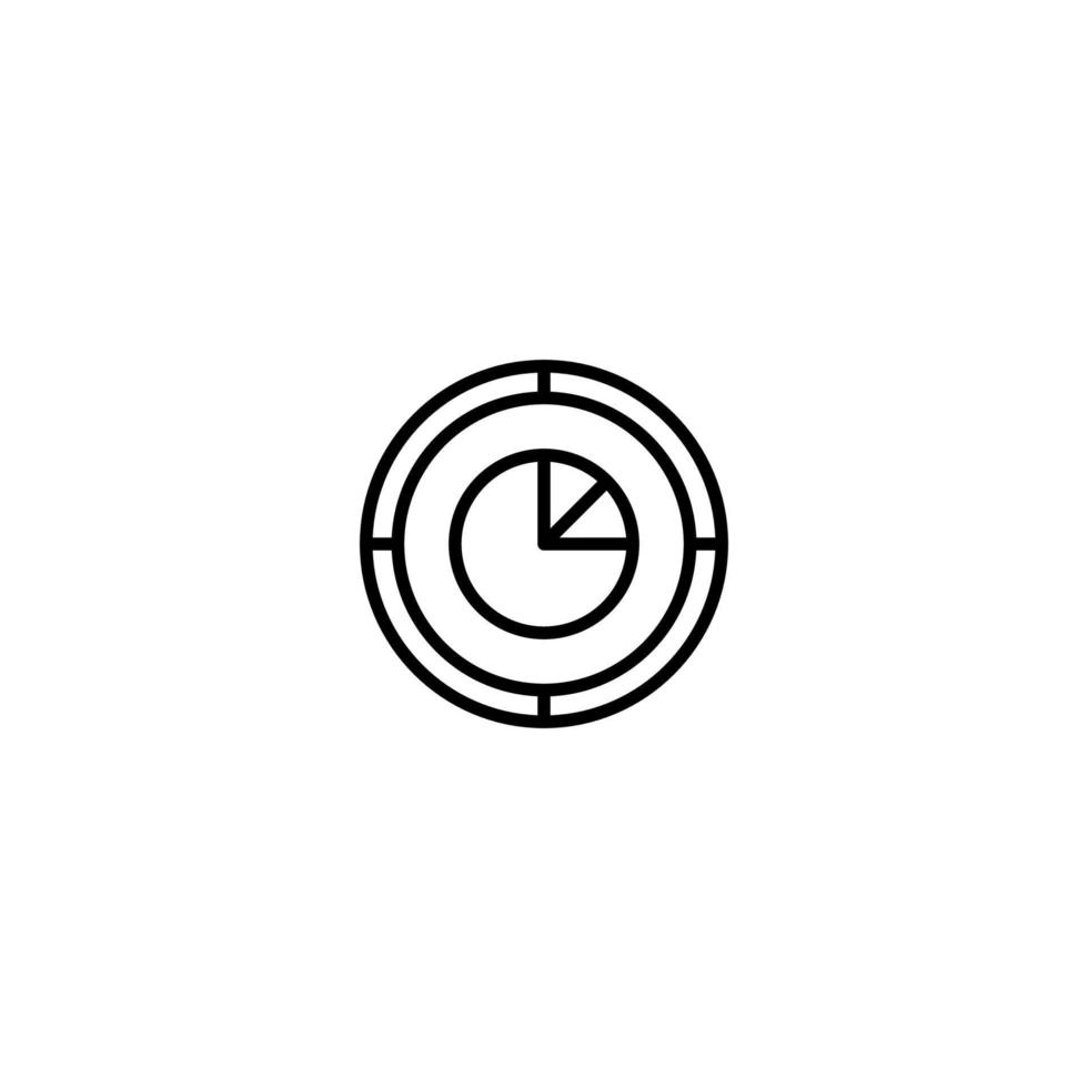 Chart icon with outline style vector