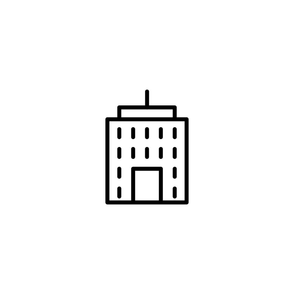 edificio icono con contorno estilo vector