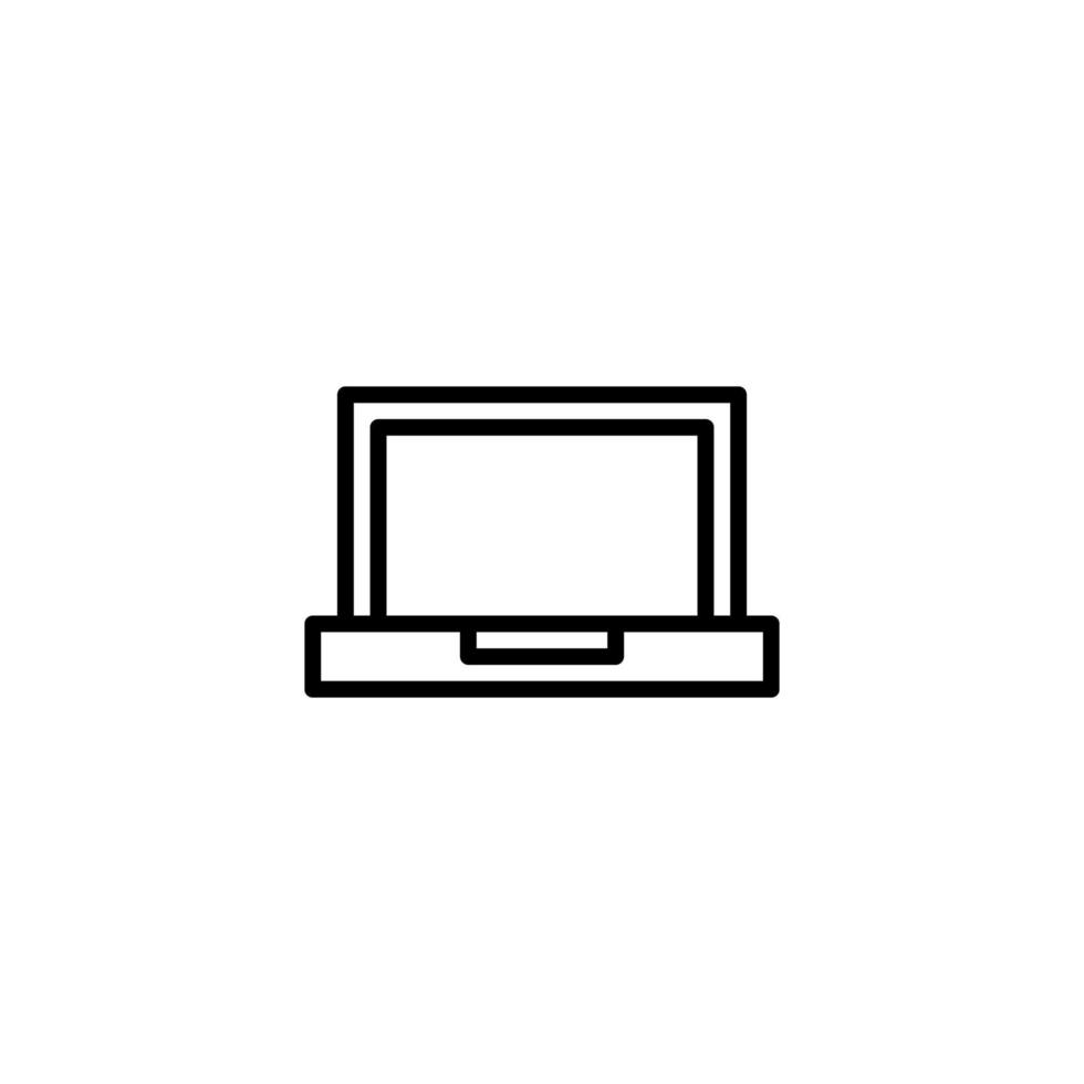 Laptop icon with outline style vector