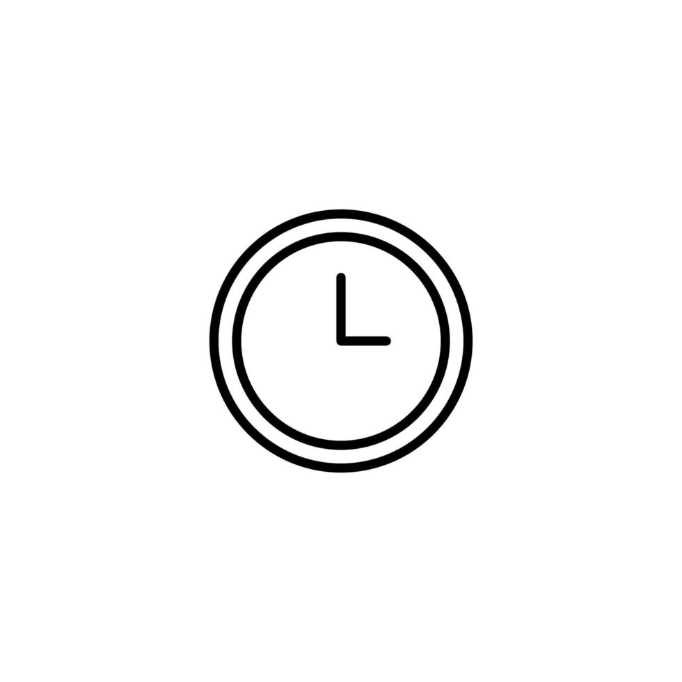 Clock icon with outline style vector