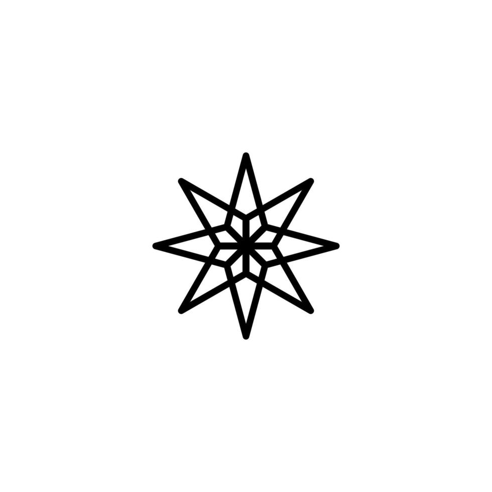 Star icon with outline style vector