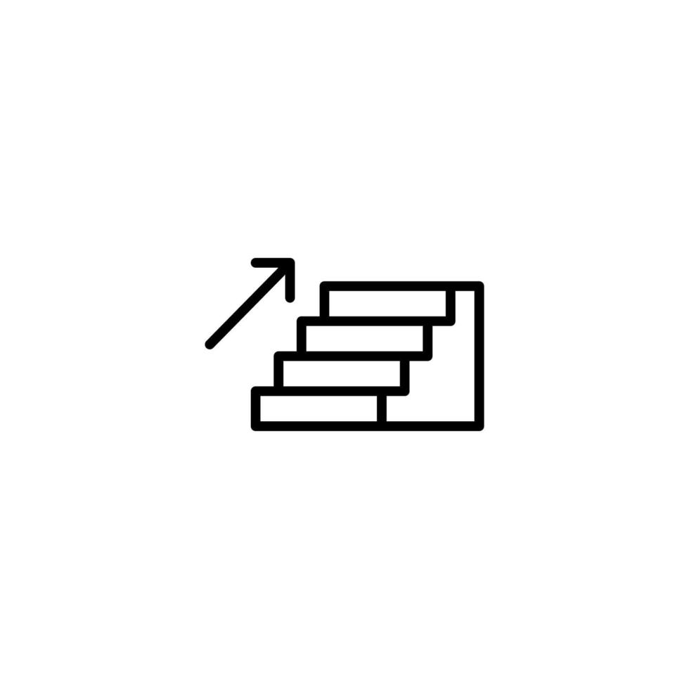 Stair icon with outline style vector