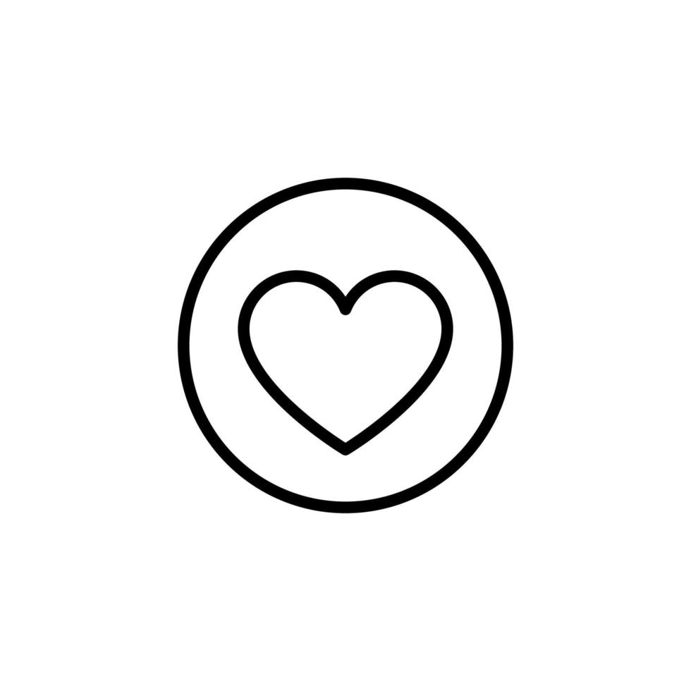 Heart icon with outline style vector