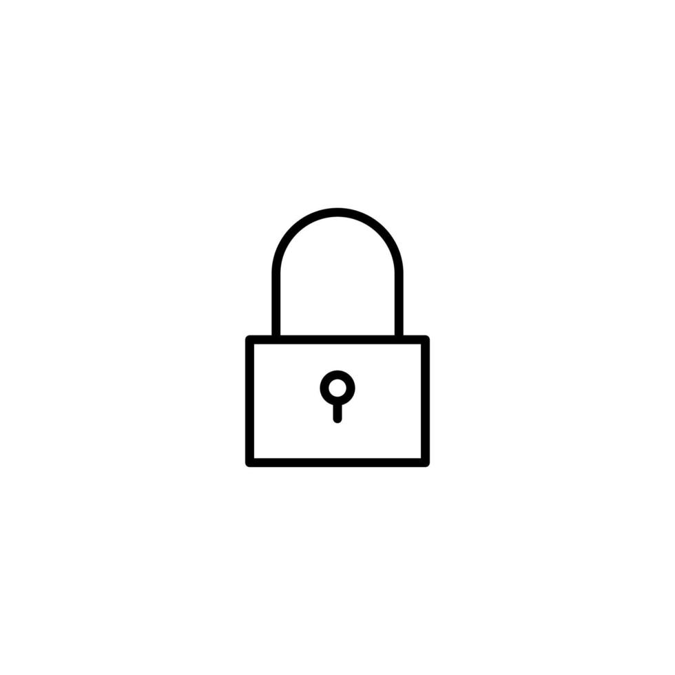 Padlock icon with outline style vector