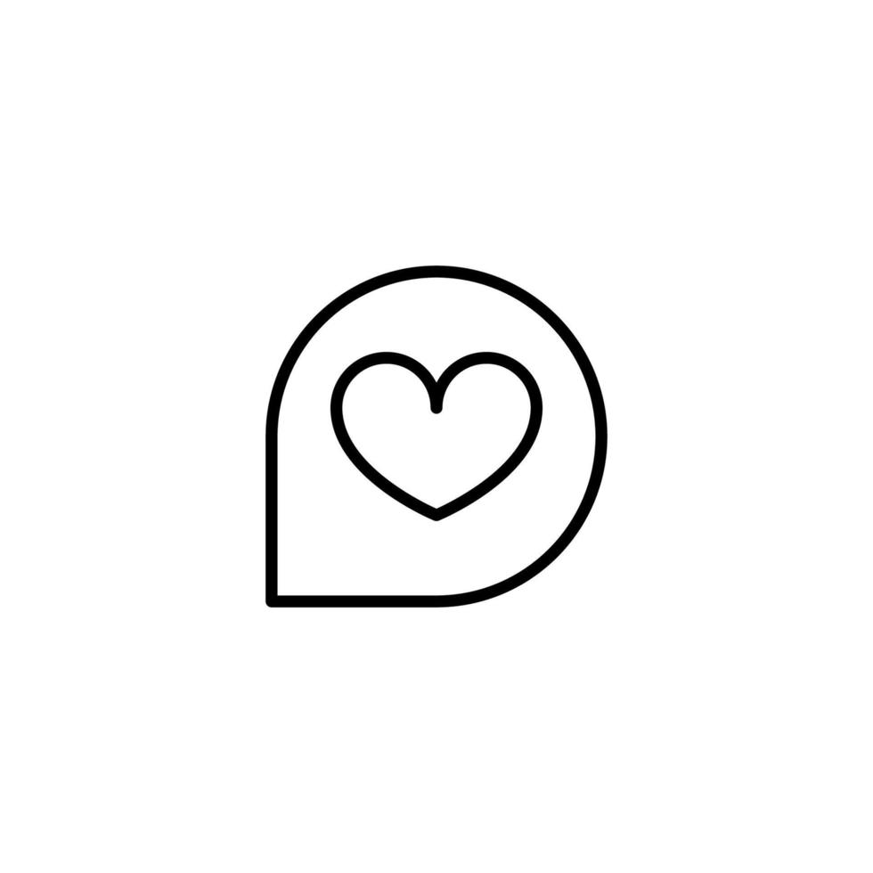 Heart icon with outline style vector