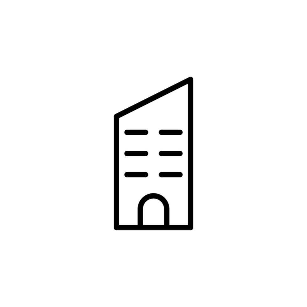 Building icon with outline style vector