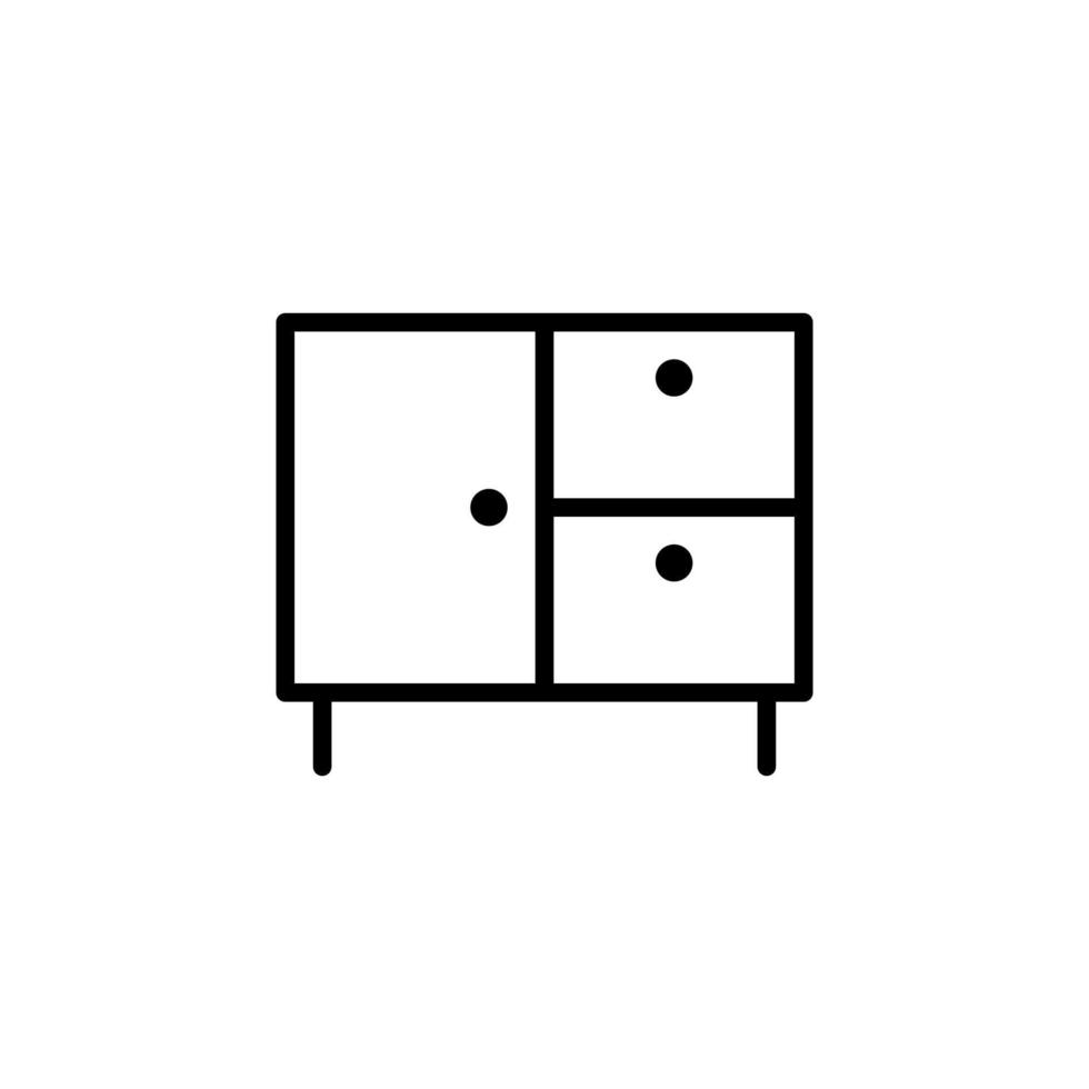 Drawer icon with outline style vector