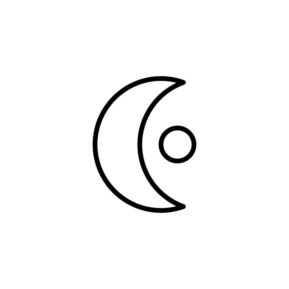 Moon icon with outline style vector