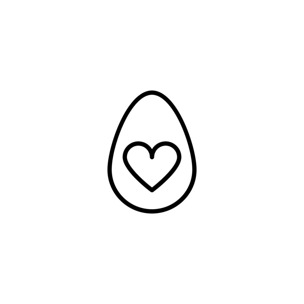 Pascua de Resurrección huevo icono con contorno estilo vector