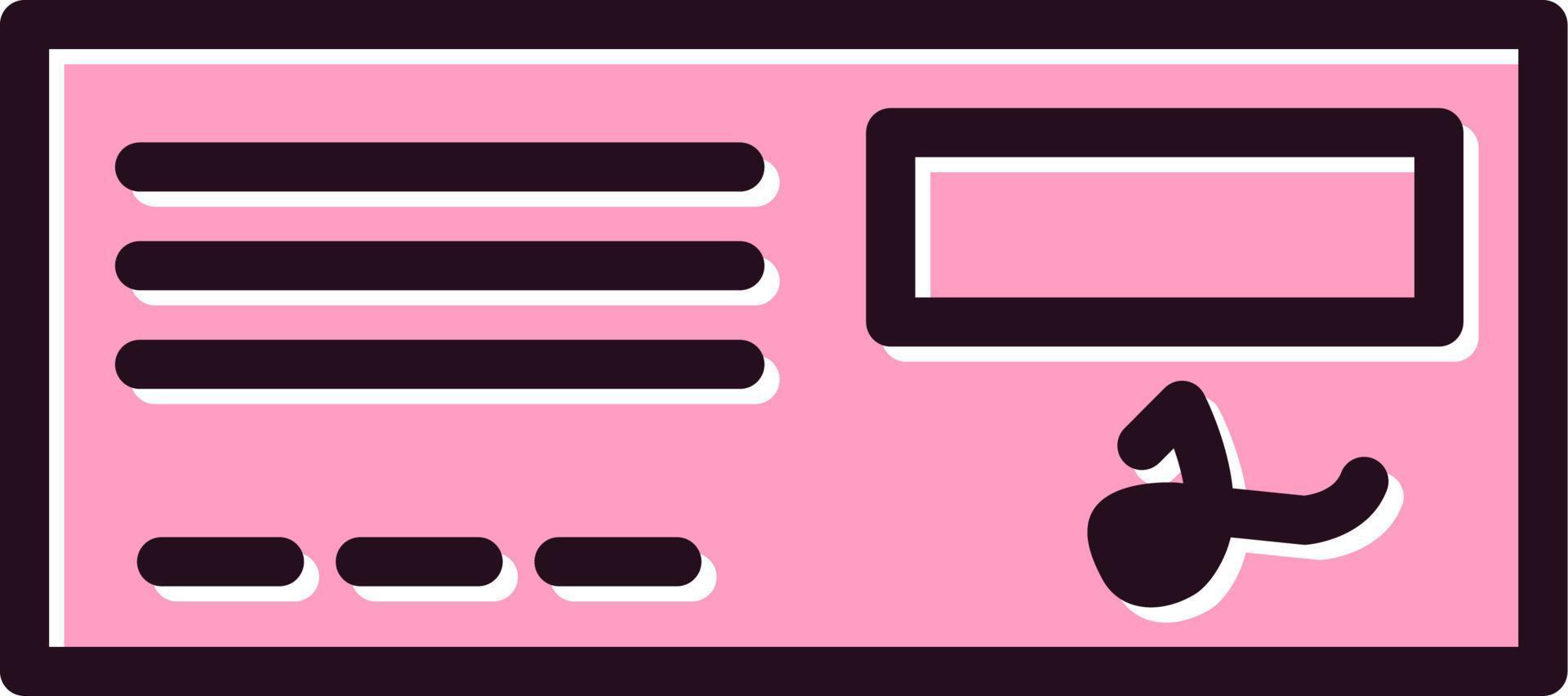 Bank Check Vector Icon