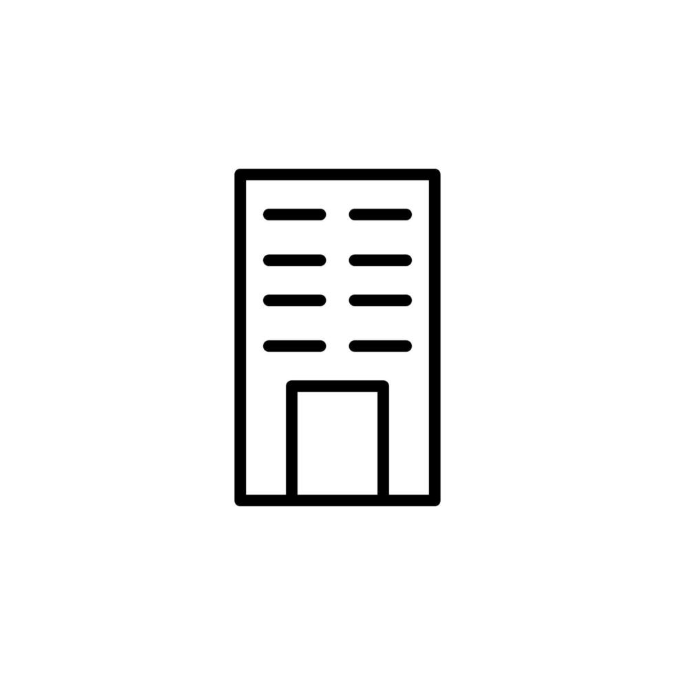 Building icon with outline style vector