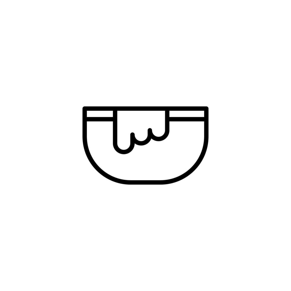 Bowl icon with outline style vector