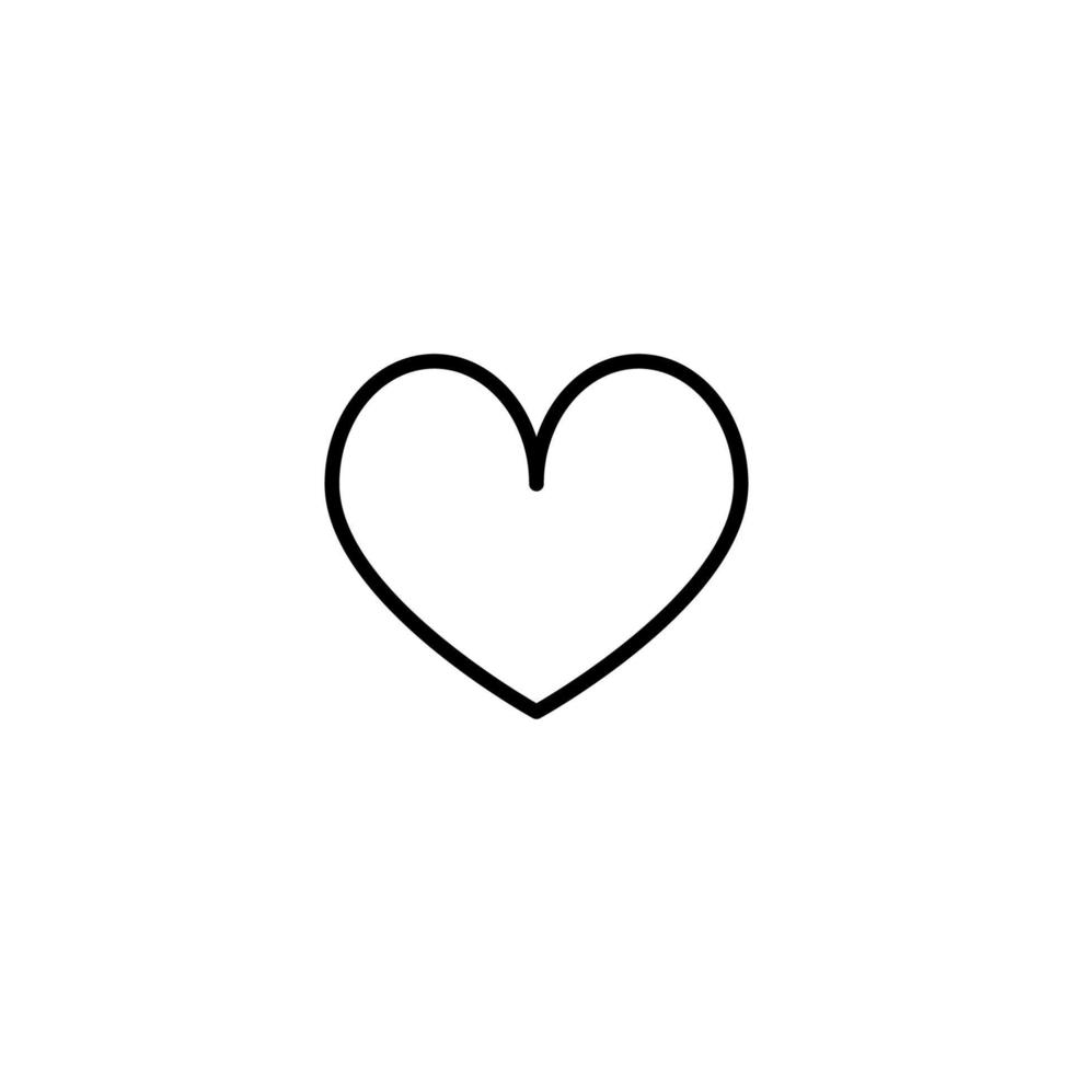 Heart icon with outline style vector