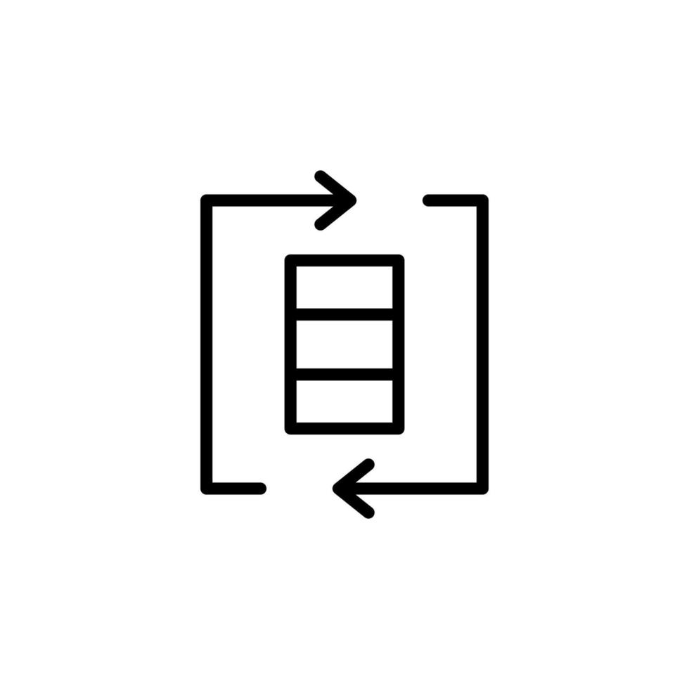 Battery icon with outline style vector