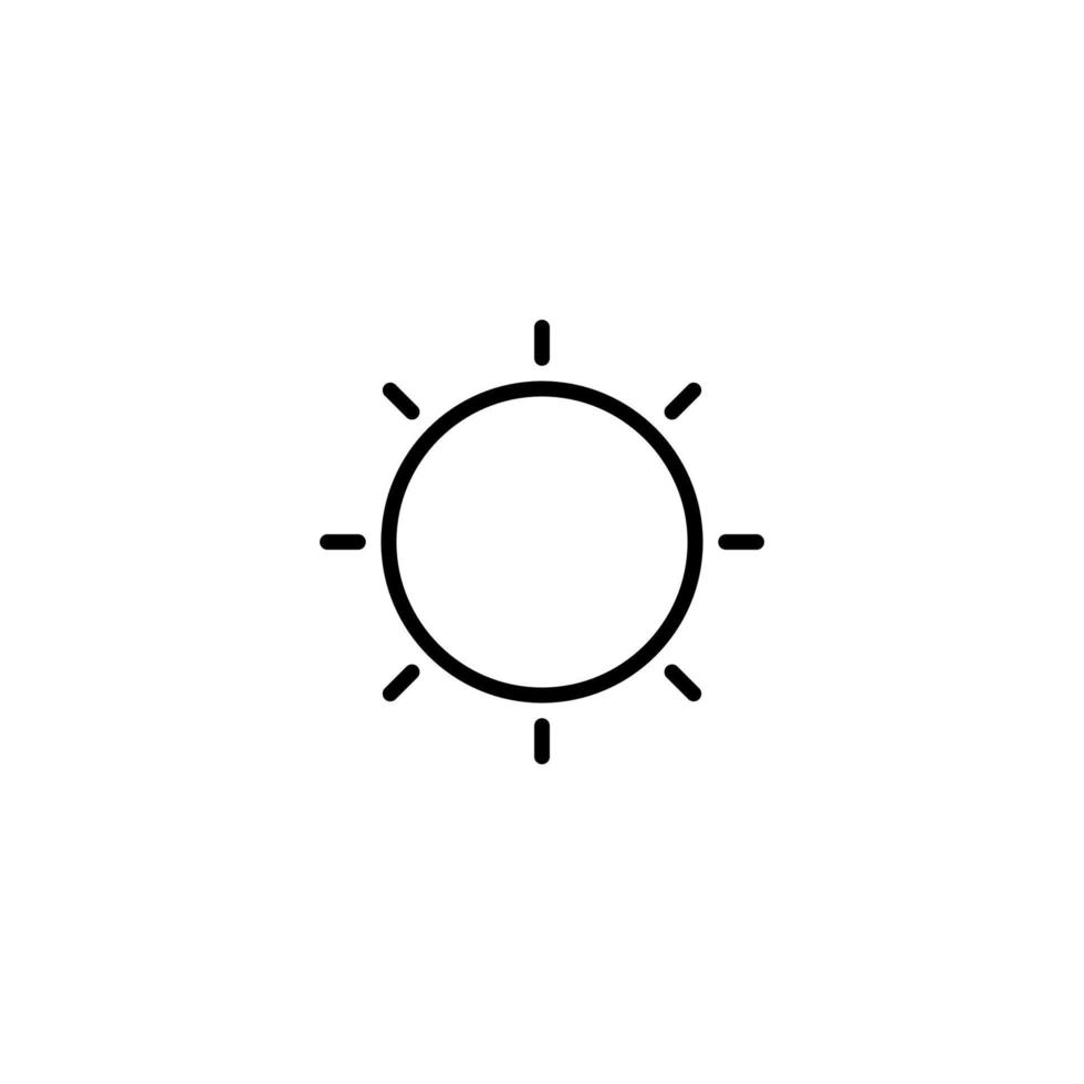 Sun icon with outline style vector
