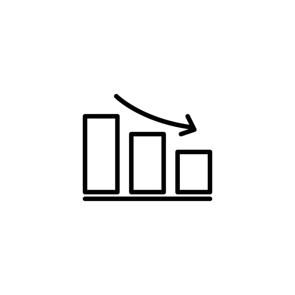 Graph icon with outline style vector