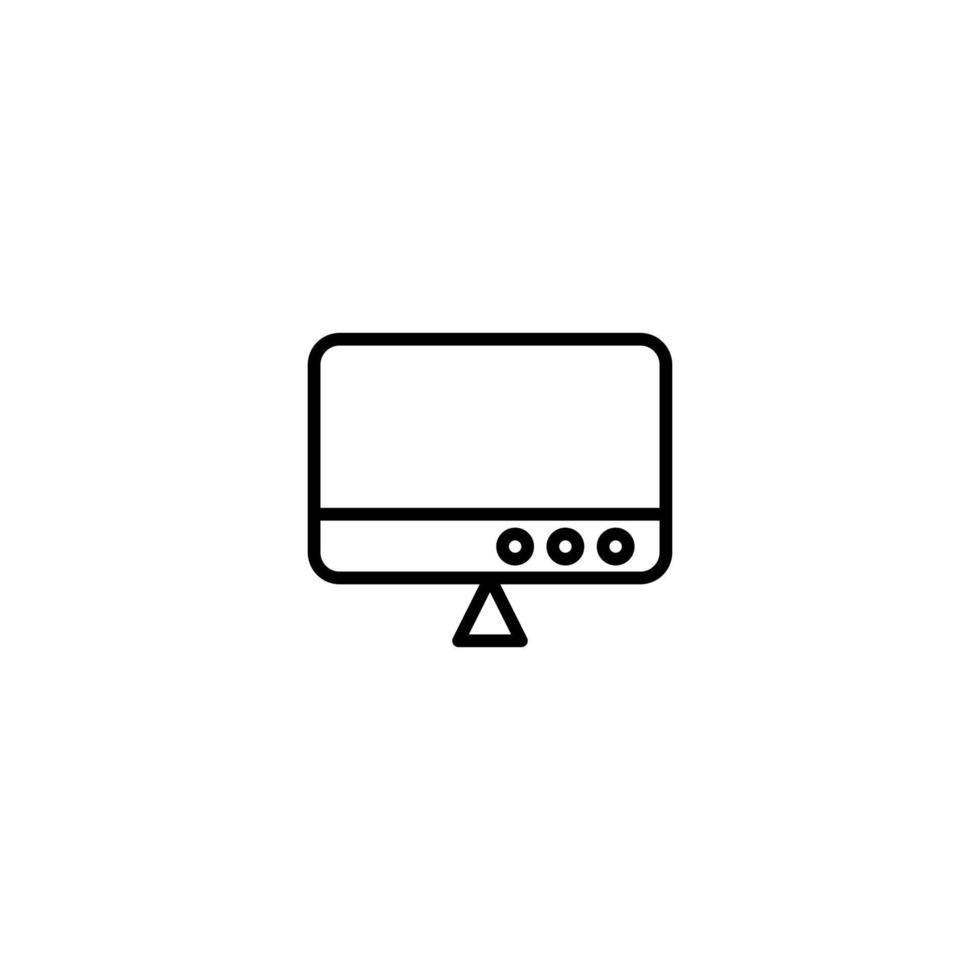 Monitor icon with outline style vector