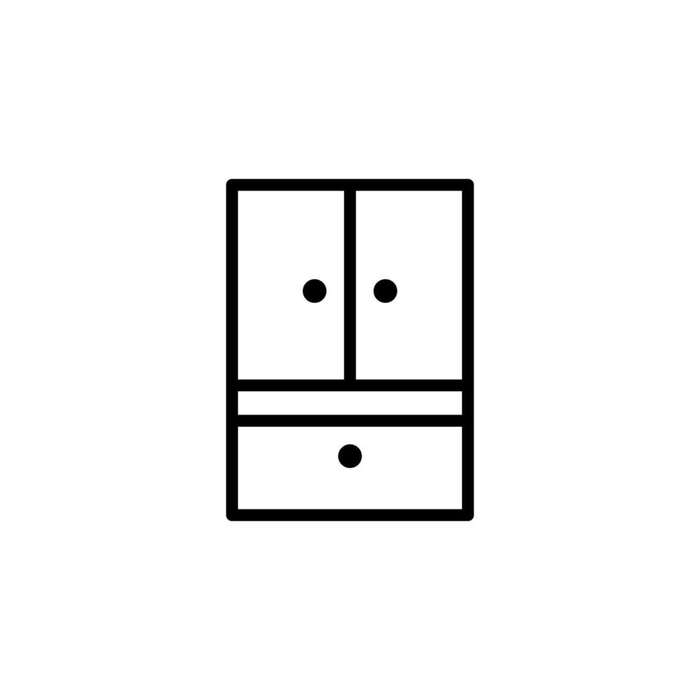 Cupboard icon with outline style vector