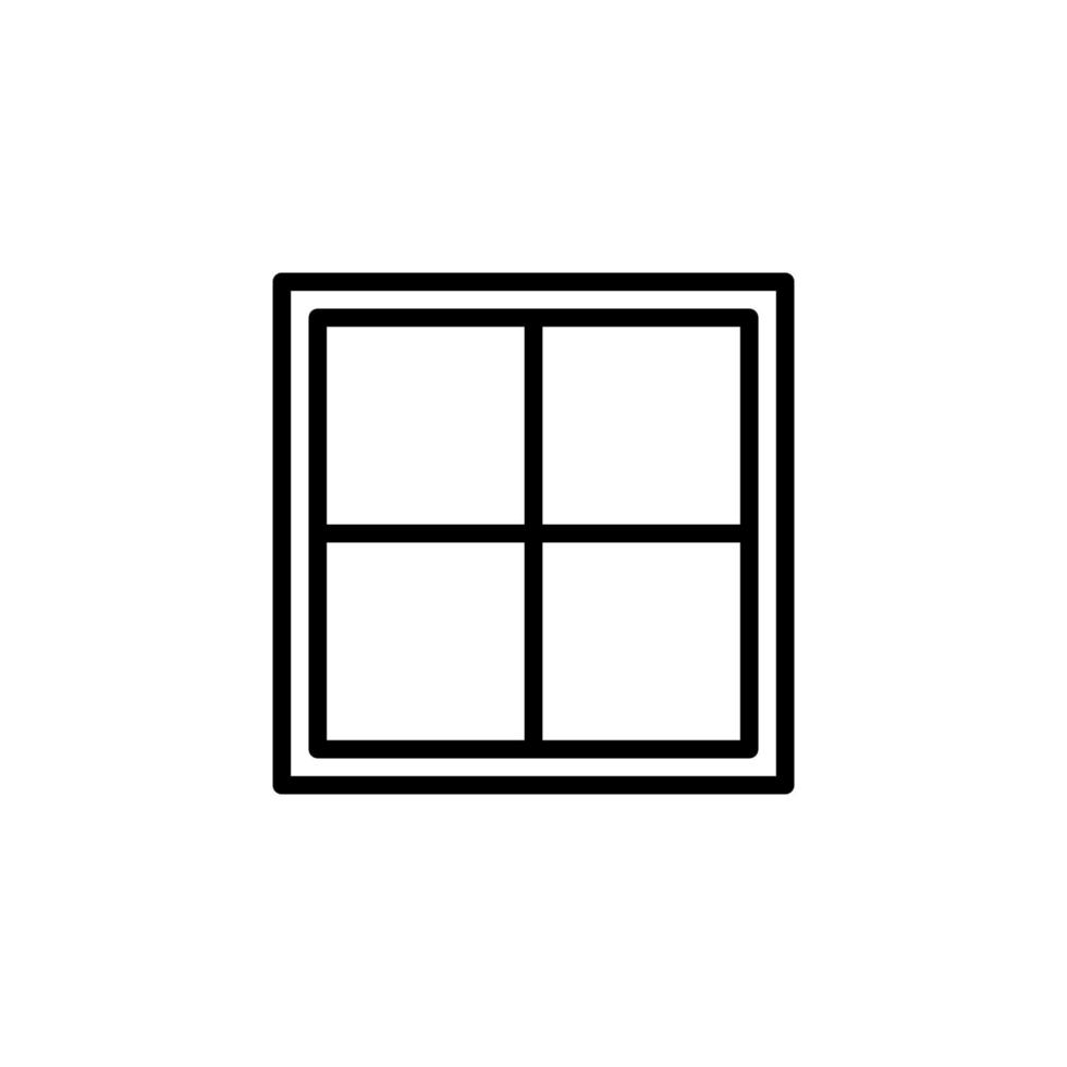 Window icon with outline style vector