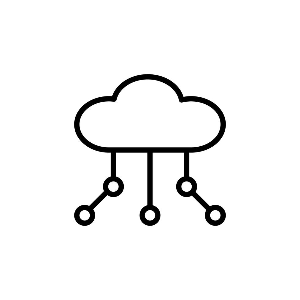 Cloud icon with outline style vector