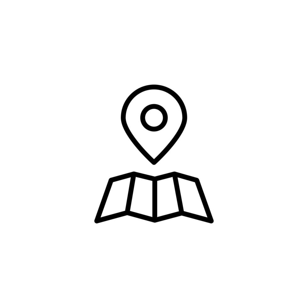 Map icon with outline style vector