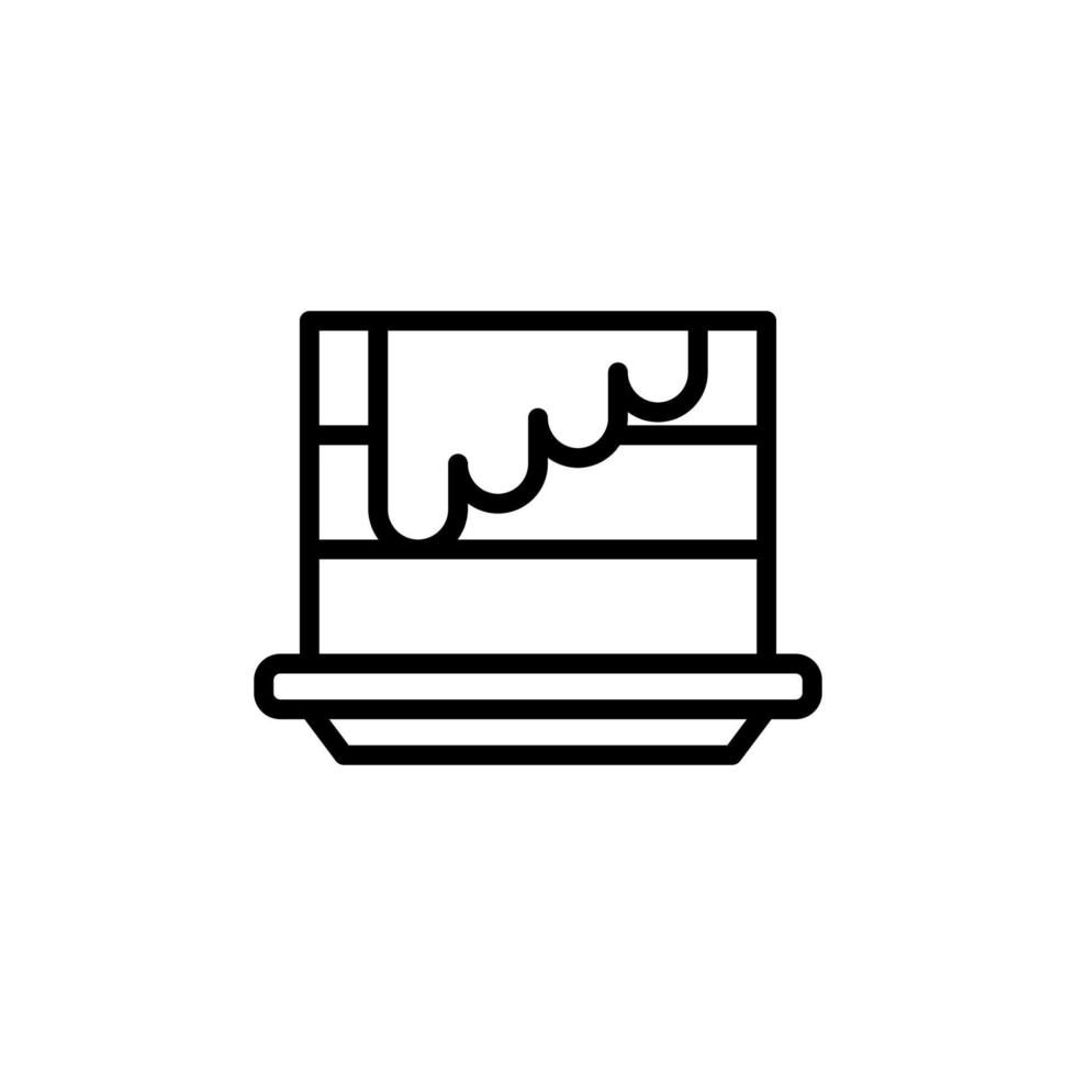 Cake icon with outline style vector