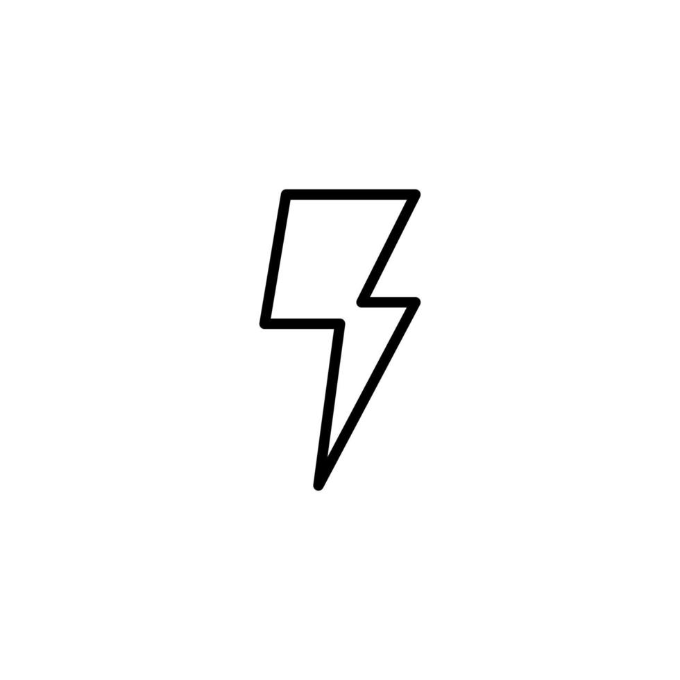 Lightning icon with outline style vector