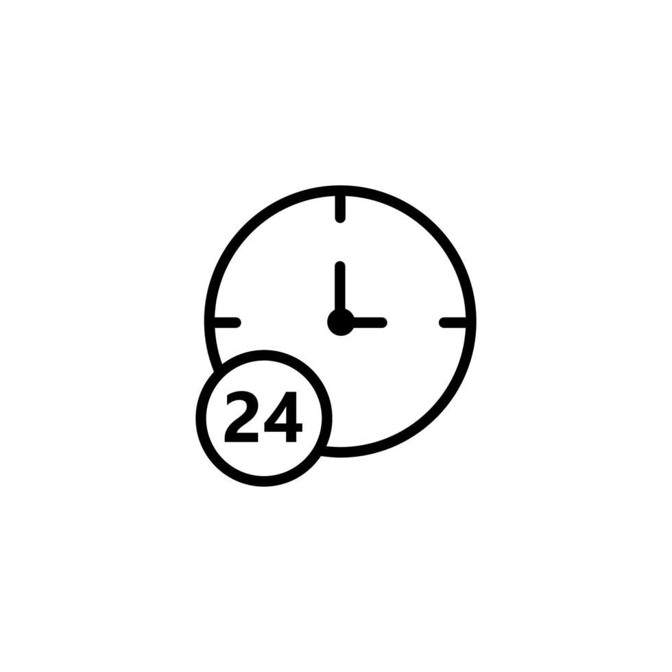 reloj icono con contorno estilo vector