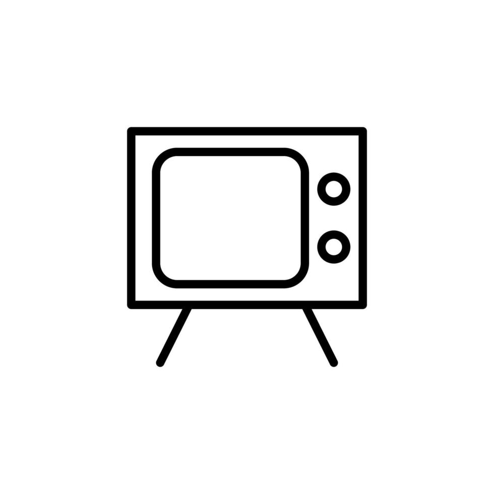 televisión icono con contorno estilo vector