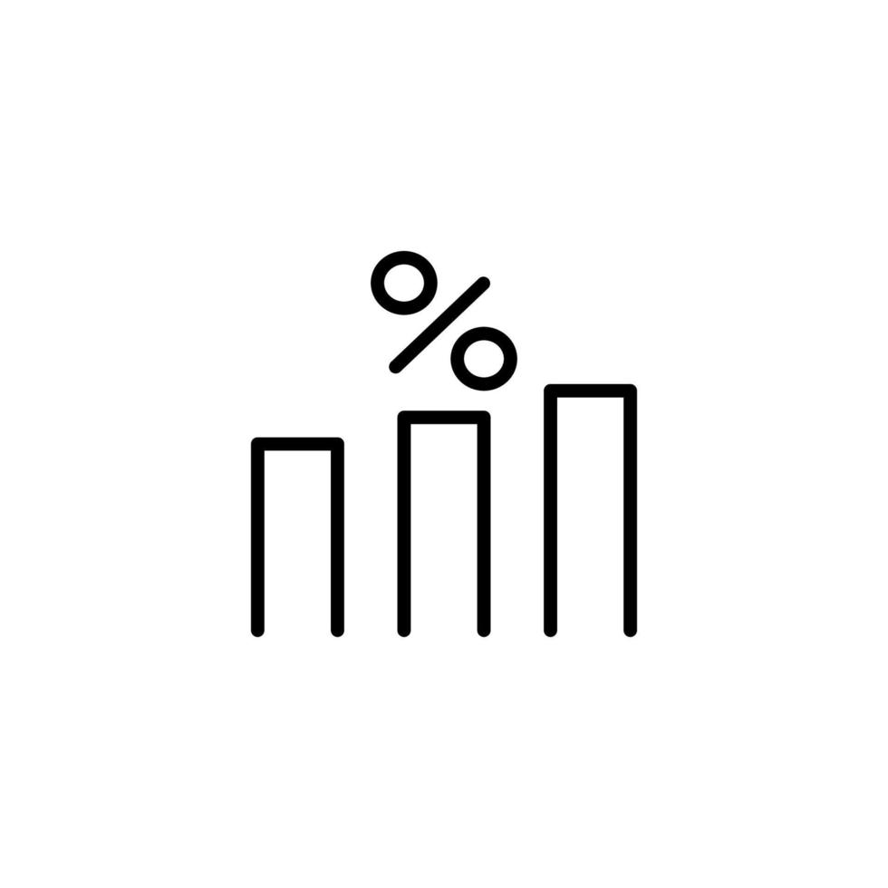 Financial chart icon with outline style vector