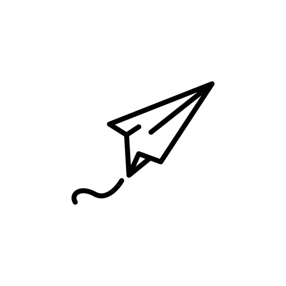 Paper plane icon with outline style vector