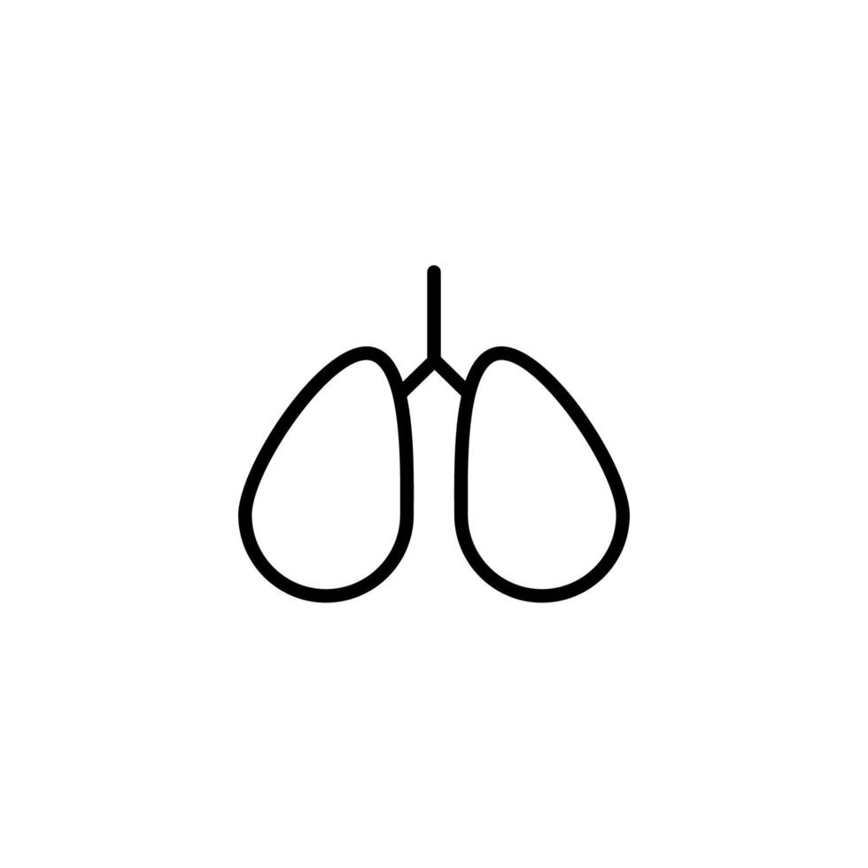 Lungs icon with outline style vector