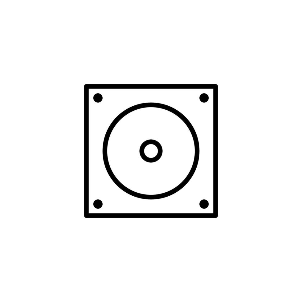 icono de disco con estilo de esquema vector