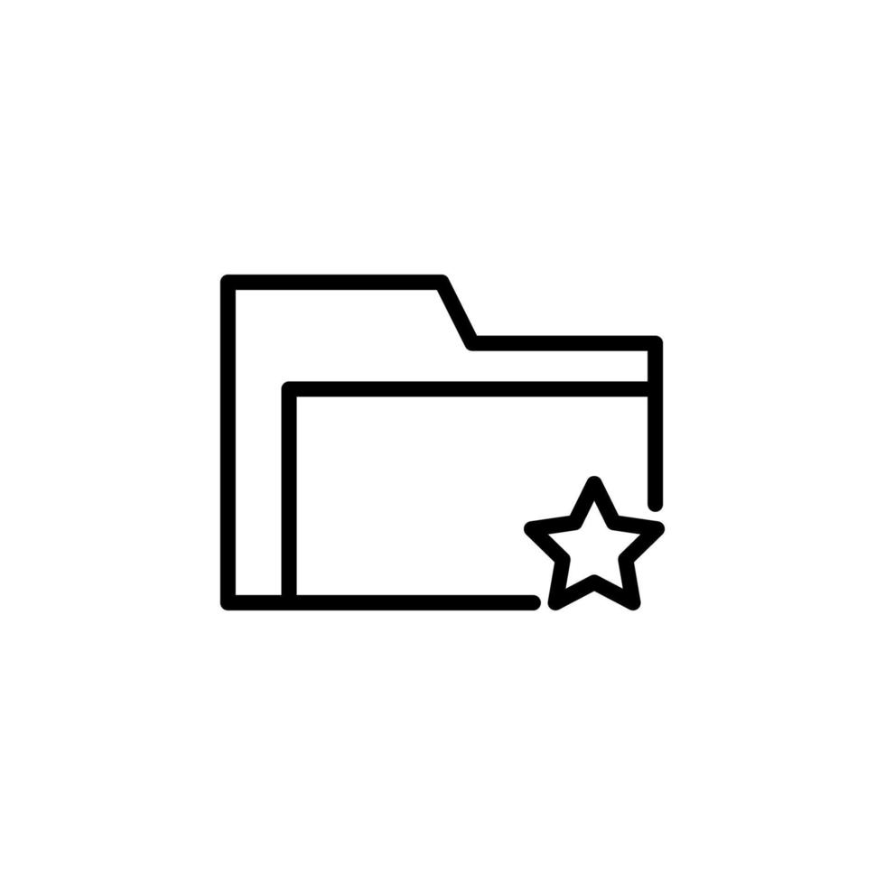 Folder icon with outline style vector