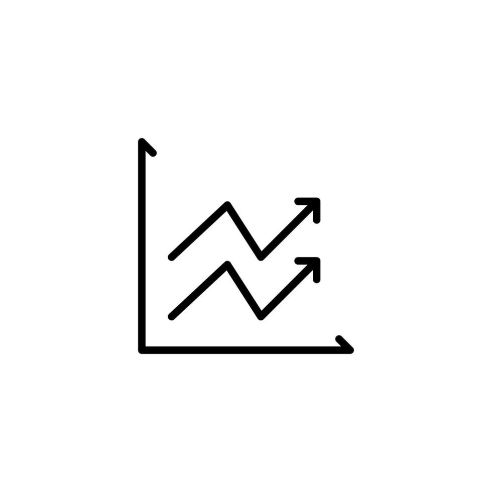 Graph icon with outline style vector