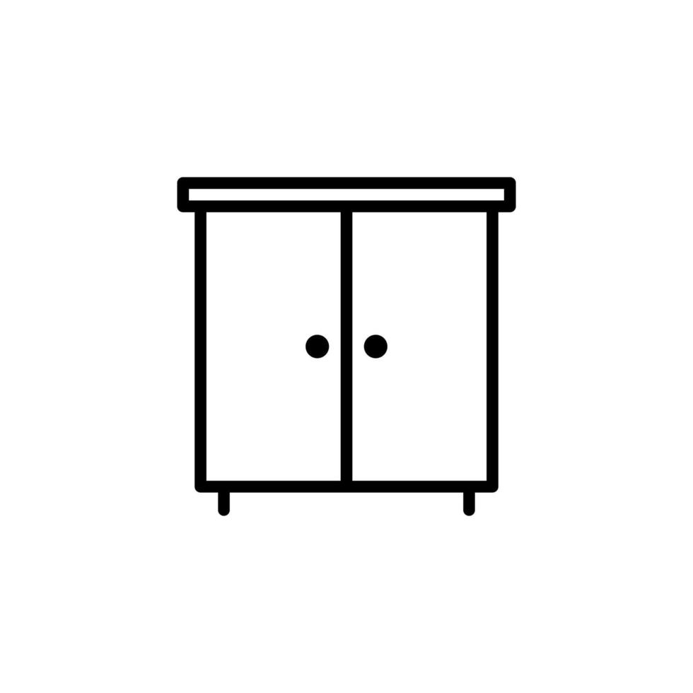 Cupboard icon with outline style vector