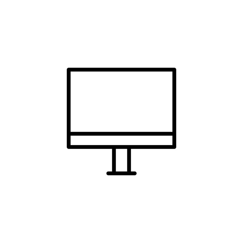 Monitor icon with outline style vector