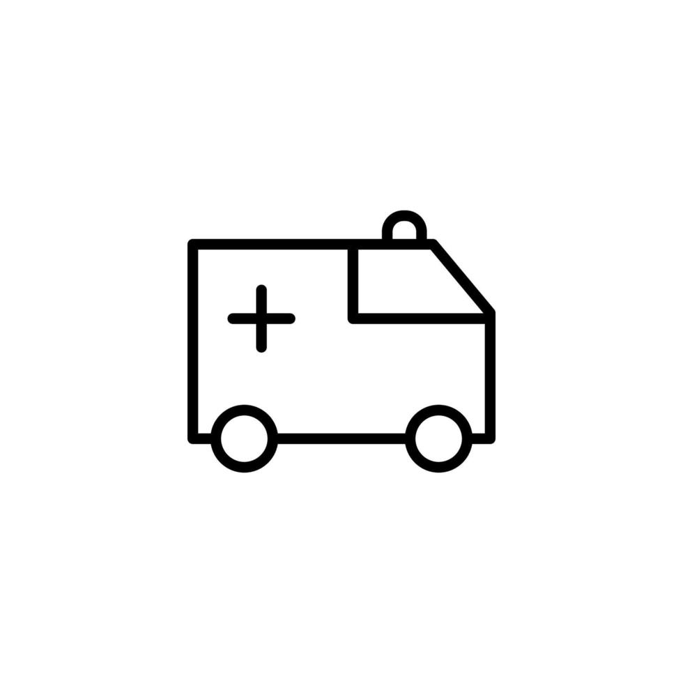 Ambulance icon with outline style vector