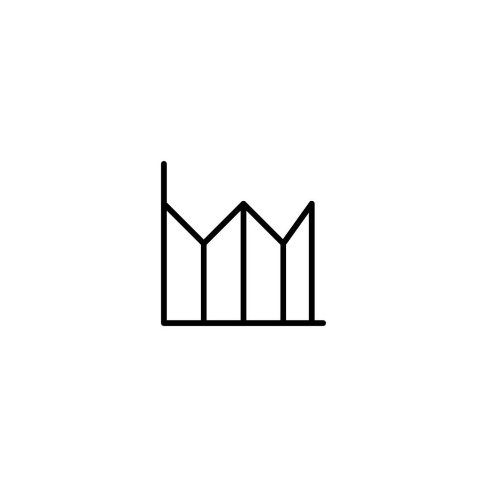 Chart icon with outline style vector