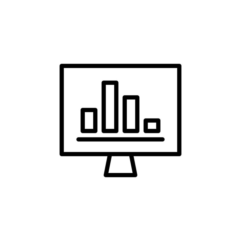 Data icon with outline style vector