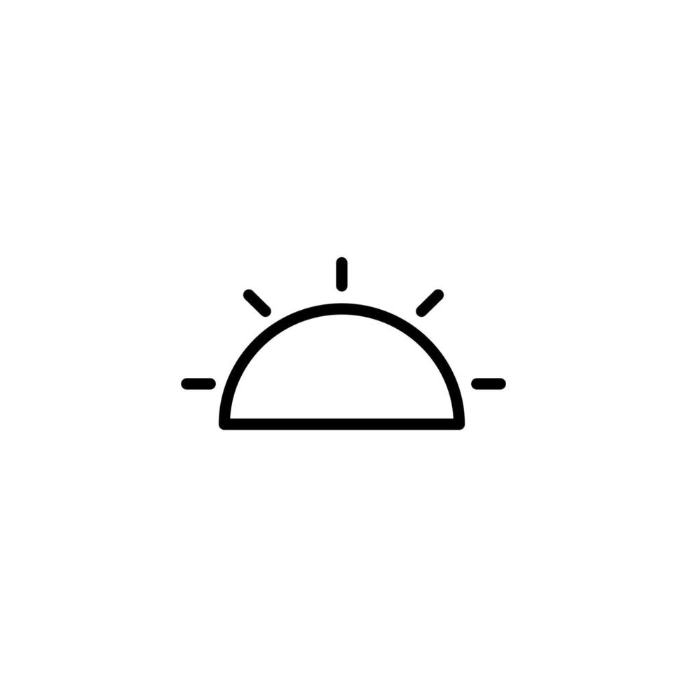 Sun icon with outline style vector