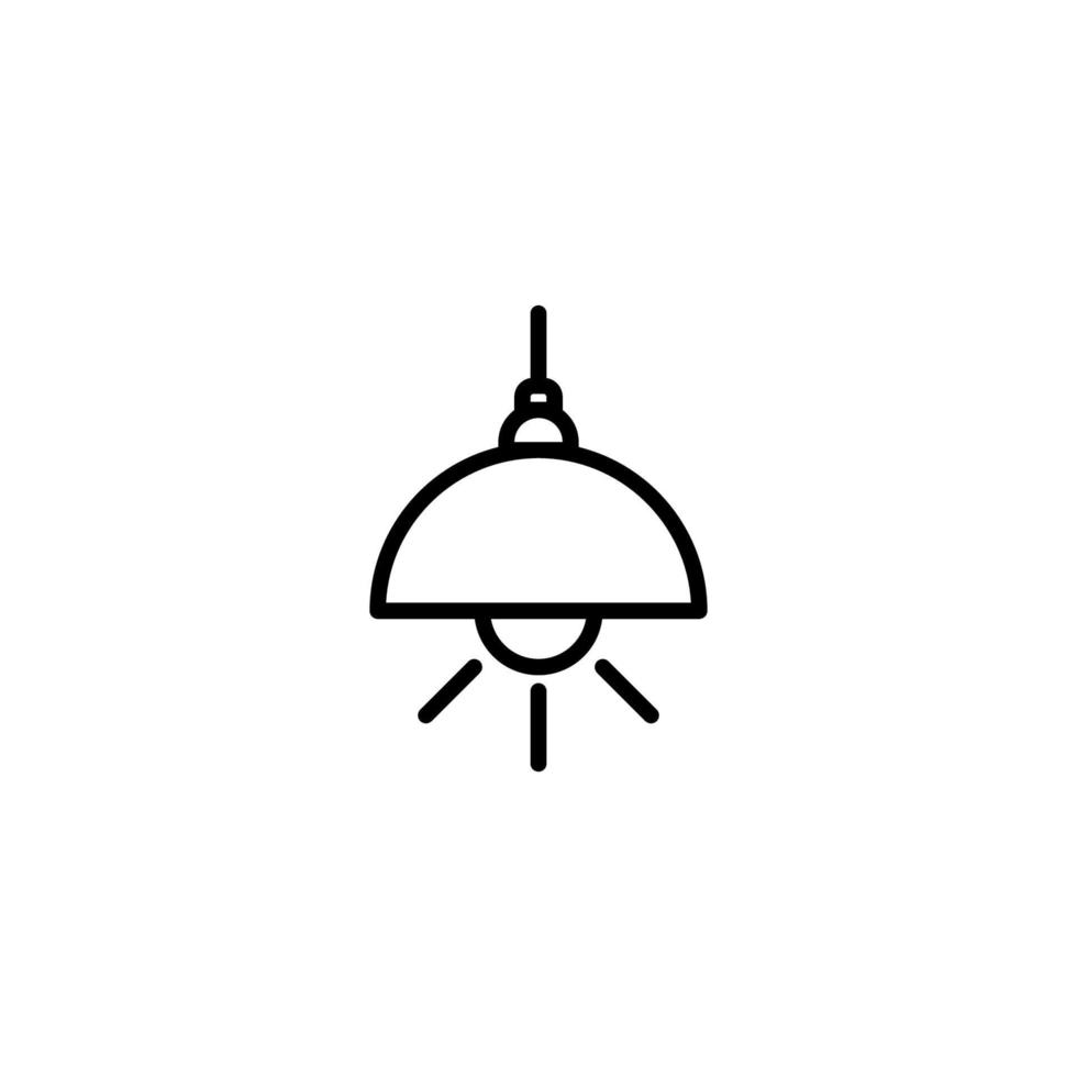 Lamp icon with outline style vector