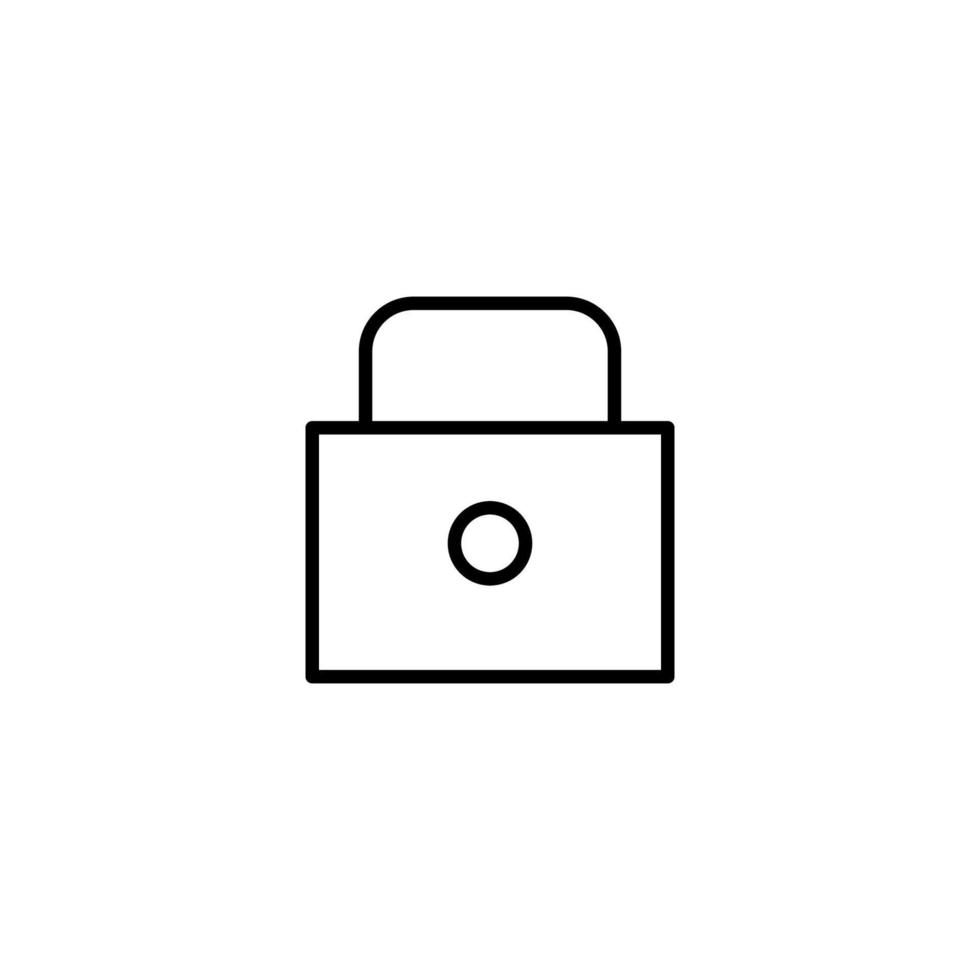 Padlock icon with outline style vector