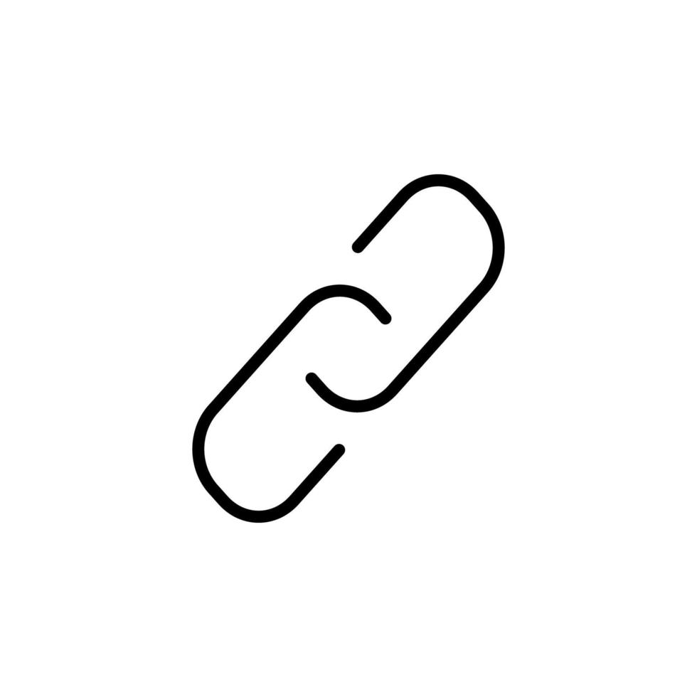Paperclip icon with outline style vector